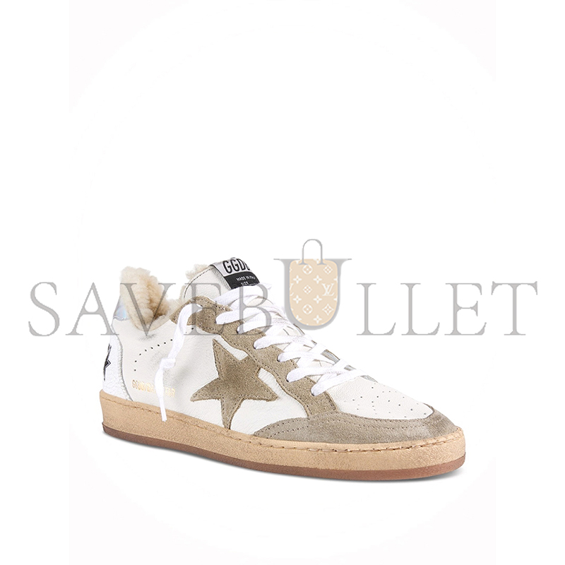 g01den G003e ball star leather and suede sneakers with shearling lining